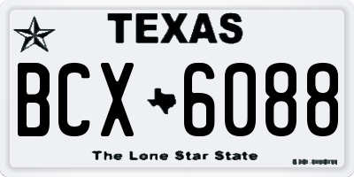 TX license plate BCX6088
