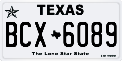 TX license plate BCX6089