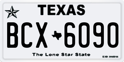 TX license plate BCX6090