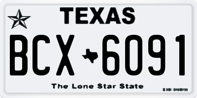 TX license plate BCX6091