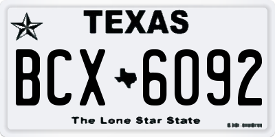 TX license plate BCX6092