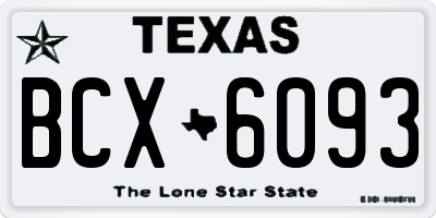 TX license plate BCX6093