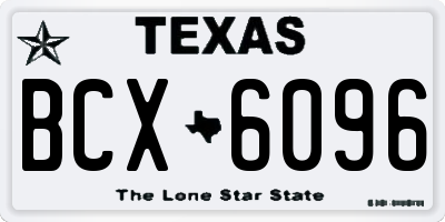 TX license plate BCX6096