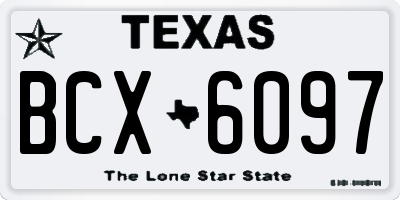 TX license plate BCX6097