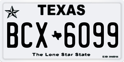 TX license plate BCX6099