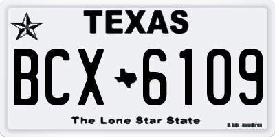 TX license plate BCX6109