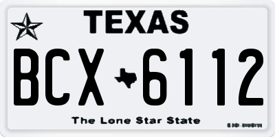 TX license plate BCX6112