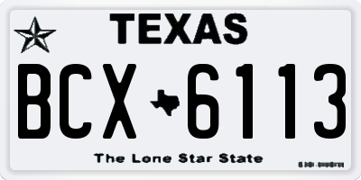 TX license plate BCX6113