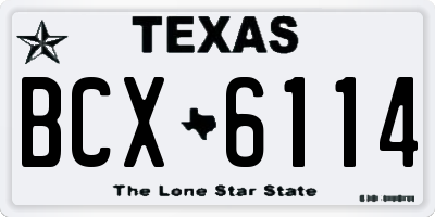 TX license plate BCX6114