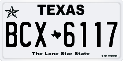 TX license plate BCX6117