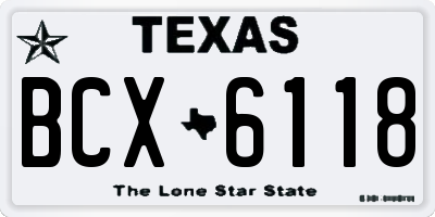 TX license plate BCX6118