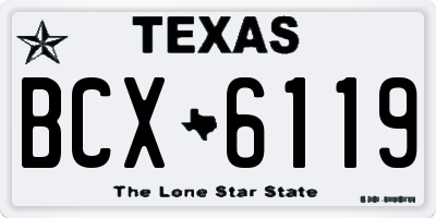 TX license plate BCX6119
