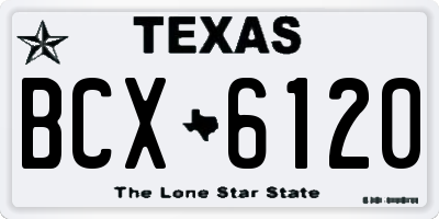 TX license plate BCX6120