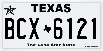 TX license plate BCX6121