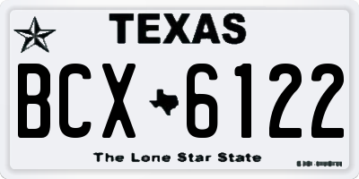 TX license plate BCX6122