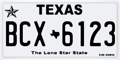 TX license plate BCX6123