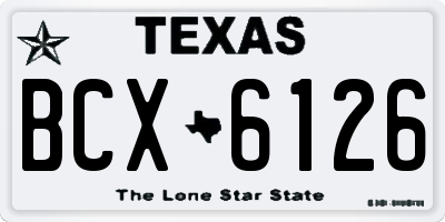 TX license plate BCX6126