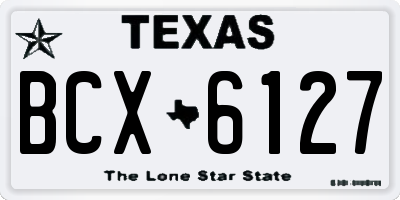 TX license plate BCX6127