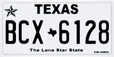 TX license plate BCX6128