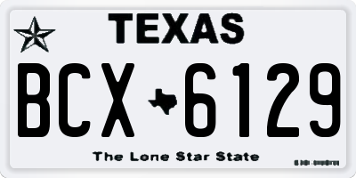 TX license plate BCX6129
