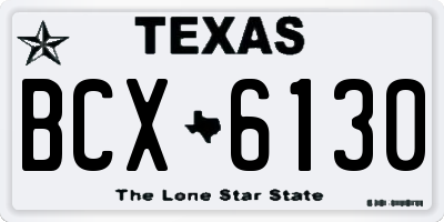 TX license plate BCX6130