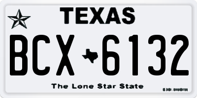 TX license plate BCX6132
