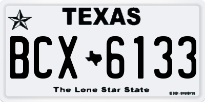TX license plate BCX6133
