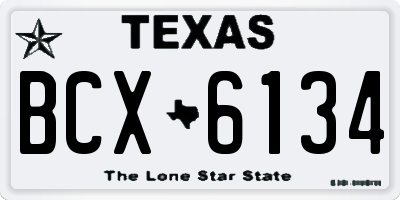 TX license plate BCX6134