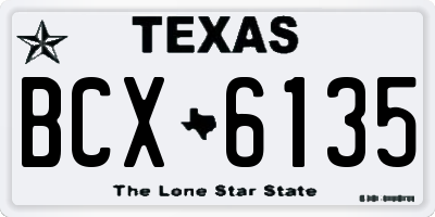TX license plate BCX6135