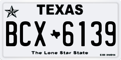 TX license plate BCX6139