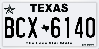 TX license plate BCX6140