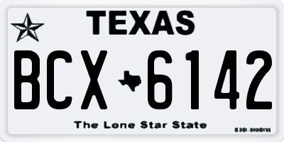 TX license plate BCX6142