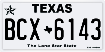 TX license plate BCX6143