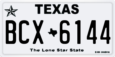 TX license plate BCX6144