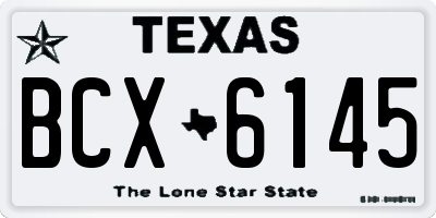 TX license plate BCX6145