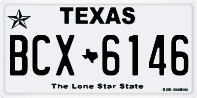 TX license plate BCX6146