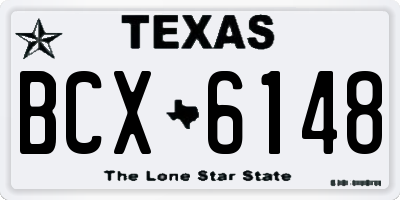 TX license plate BCX6148