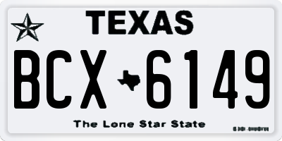 TX license plate BCX6149