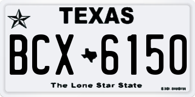TX license plate BCX6150