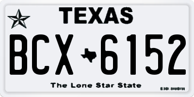 TX license plate BCX6152
