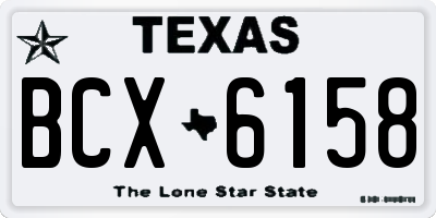 TX license plate BCX6158