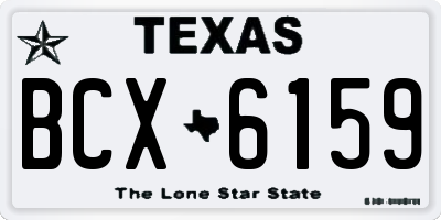 TX license plate BCX6159
