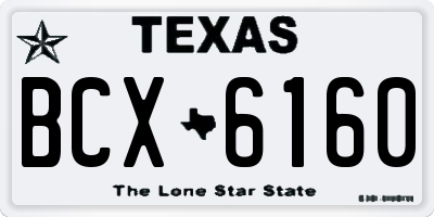TX license plate BCX6160