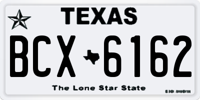 TX license plate BCX6162