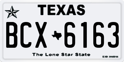 TX license plate BCX6163