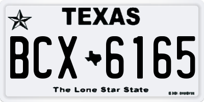 TX license plate BCX6165