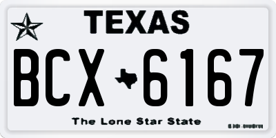 TX license plate BCX6167