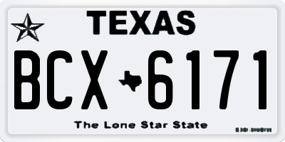 TX license plate BCX6171