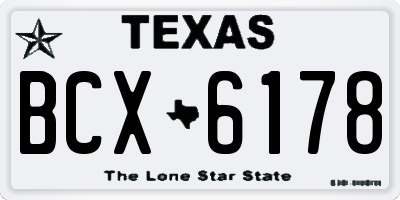 TX license plate BCX6178