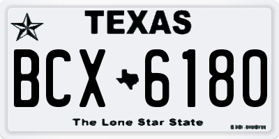 TX license plate BCX6180